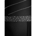 thumbnail image 7 of TSSOE Women Shiny Lyrical Dance Dress One Shoulder Flared Sleeve Flowy Split Dress Modern Dancewear Black L, 7 of 7