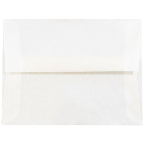 JAM Paper A2 Translucent Envelopes, 4 3/8 x 5 3/4, Platinum, 25 per Pack