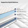 thumbnail image 2 of 8 Inch Twin Hybrid Mattress with Memory Foam & Pocket Springs, Medium Firm Twin Mattress for Kids Durable Support, Pressure Relief, Motion Isolating for Bedroom, RV, Dorm, 2 of 8