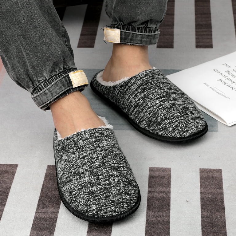 Fupoia Mens Slippers Mens Memory Foam Slippers Indoor Outdoor