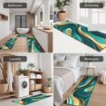 thumbnail image 5 of Teal and Gold Marble Swirls Pattern Kitchen Rugs Sets Of 3,Kitchen Runner Rugs Non Skid Washable,Decorative Kitchen Floor Mats for Kitchen,Sink,Laundry,17"x30"+ 17"x47" + 17"x59", 5 of 6