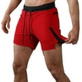 thumbnail image 4 of HOOMEUMY Men's 2-In-1 Workout Shorts with Zipper Pockets Lightweight Quick Dry Athletic Shorts for Running Training Gym Sports Red XL, 4 of 4