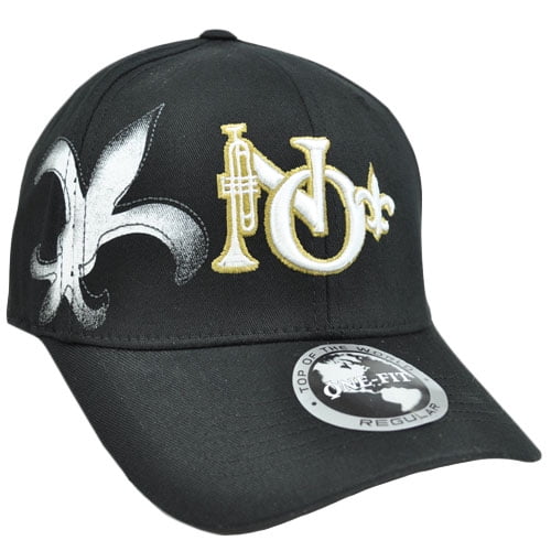 New Orleans Jazz fleur de lis Hat Cap Flex Fit Stretch Top of the World ...