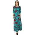 thumbnail image 3 of Bimba Women Long Maxi Dress Exclusive Tie-Dye 3/4 Sleeve Elastic Waist Gown, 3 of 5