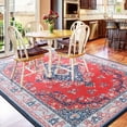 thumbnail image 7 of Homore Antique Floral Faux Wool Area Rug, 5' x 7', Red Blue, 7 of 7