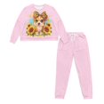 thumbnail image 5 of FOR U DESIGNS Sunflower Corgi Women's Long Sleeve Drawstring Pajamas Set 2 Piece Size S Sleepwear Crew Neck and Pants Pjs Lightweight Lounge Set with Pockets, 5 of 6