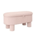 thumbnail image 3 of Christopher Knight Home 43" Modern Storage Ottoman Bench, Corduroy Upholstered Lift-Top Seat, Pink, 3 of 9
