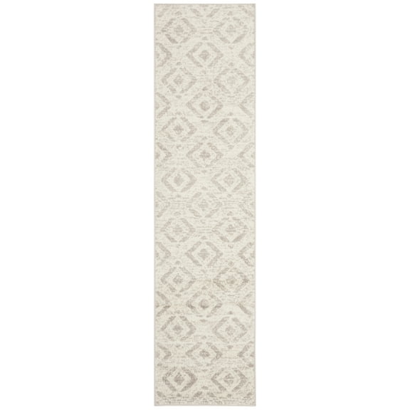 SAFAVIEH Skyler Salim Geometric Runner Rug, Ivory/Grey, 2' x 6'