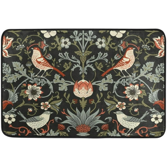 Welcome Doormat William Morris Vintage Flowers Durable Doormat Indoor Outdoor Entrance Door Mat Bath Rug Decorative Patio Garage Garden Kitchen Door Mats 30 x18 Inch