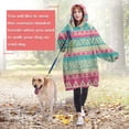 thumbnail image 4 of Wearable Oversized Blanket,Pink and Blue Triangle Pattern Wearable Blanket Hoodie for Adults,Cozy Hooded Blankets with Super Pockets,Super Warm Fuzzy Pullover for Women & Men, 4 of 6