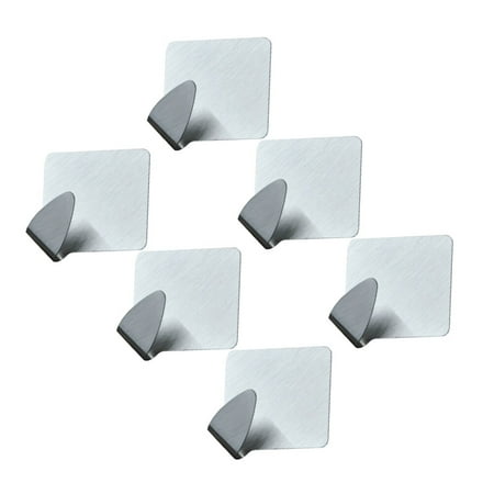 

LongYTong 6 Sets/12PCS Heavy Duty Clothes Rack Home Hooks Wall Hooks Storage Hooks Door Back Hooks Stainless Steel Hooks