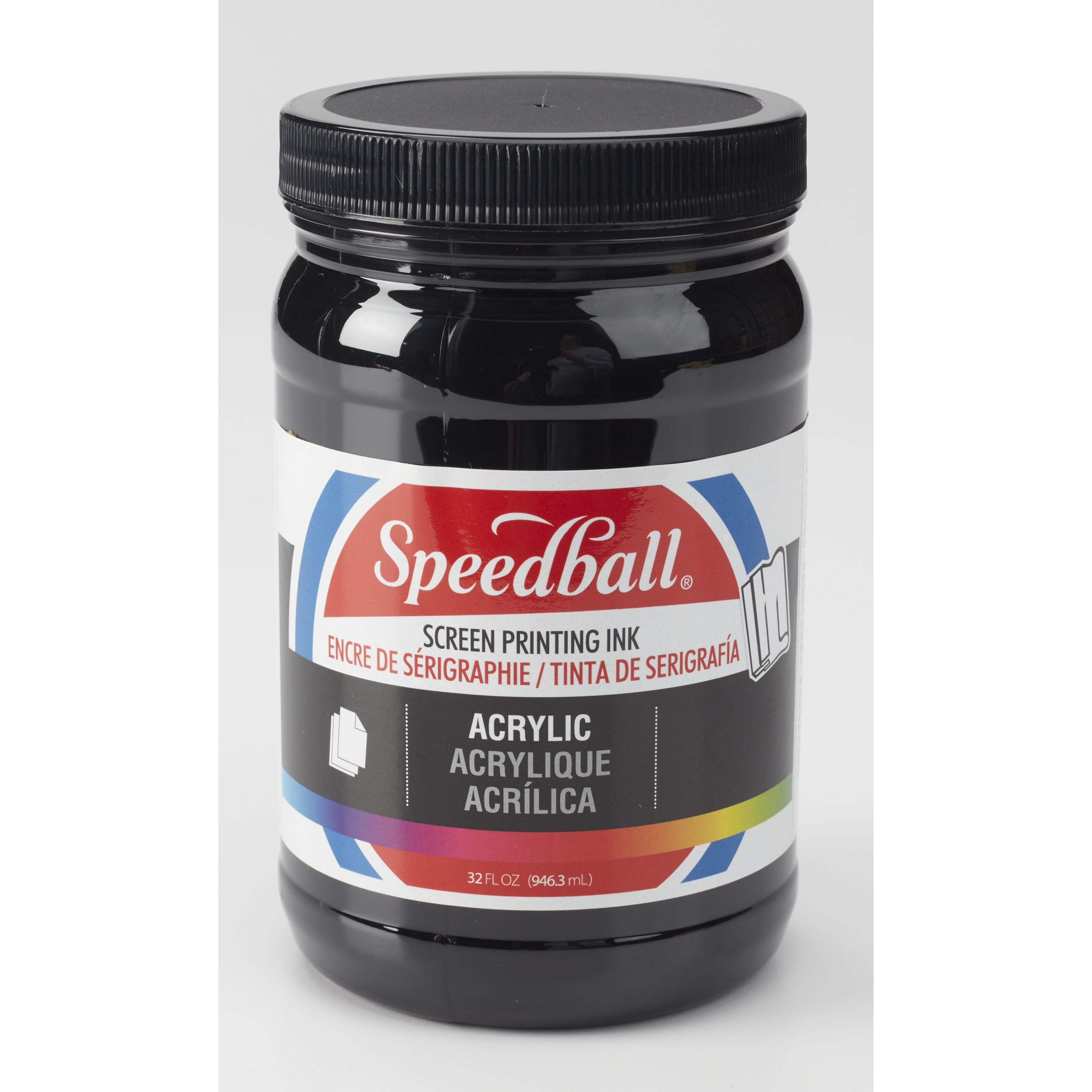 Speedball permanent acrylic screen printing ink 32 oz black 