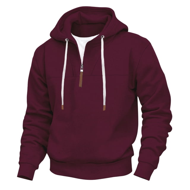 Sudadera con capucha para hombre, color sólido, informal, a la moda, holgada, de manga larga, con cremallera, sudadera con capucha, blusa de poliéster para hombre