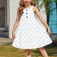 thumbnail image 6 of hengsof Girls Layered Sleeveless Dress, Stylish Button Pocket Casual Crew Neck Tank Top, Ages 2 to 12, Cute Printed Dress for Kids, 6 of 8