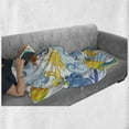 thumbnail image 6 of Sky Soft Flannel Fleece Blanket, Childrens Theme Clouds Smiling Sun Airplanes and Balloons Illustration Print, Cozy Plush for Indoor and Outdoor Use, 50" x 60", Yellow and Pale Blue, by Ambesonne, 6 of 6