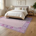thumbnail image 3 of ODIKA 6'x9' Washable Area Rug Non-Slip, Chair-Friendly, Pink Checkered Purple Gingham Boho Charm Bold Checkerboard Grid for Dining Room, Under Table, Office Décor, 3 of 7