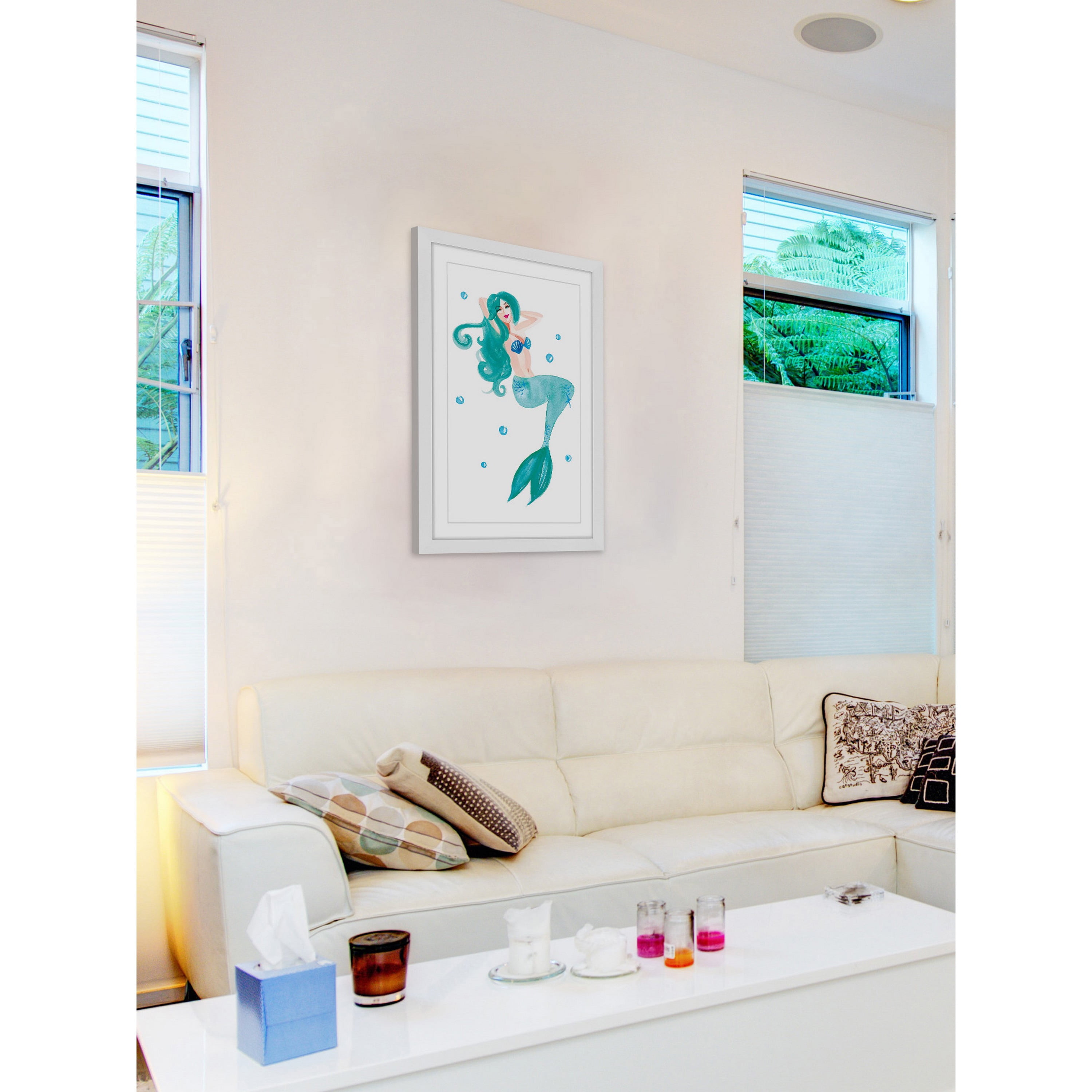 Marmont Hill "Mermaid Blue" by Molly Rosner Framed Painting Print