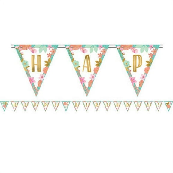 1st Birthday 'Boho Girl' Pennant Banner Kit (15ft)