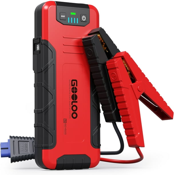 GOOLOO GE4500 4500A Peak 12V Portable Car Battery Jump Starter for up to  10L Gas and 8L Diesel Engines,SuperSafe Auto Lithium Battery Booster 