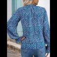 thumbnail image 4 of Blusa de Estilo Bohemio con Cuello en V y Mangas Largas, Estilo Floral, Informal, Holgada, de Verano, con Mangas Abullonadas para Mujer. Color XL, 4 of 6