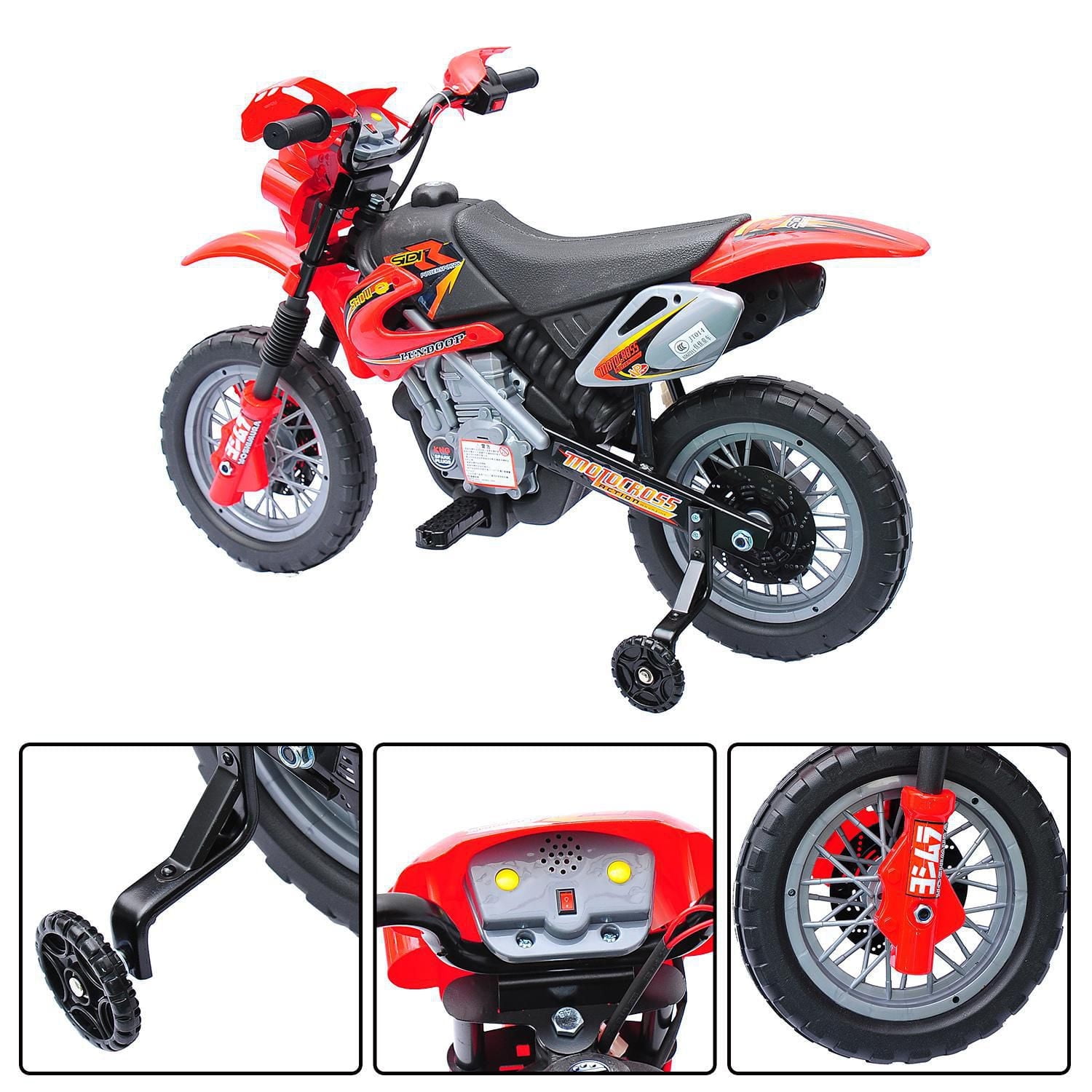 Aosom 6V Electric Kids Ride-On Motorcycle Training Wheels