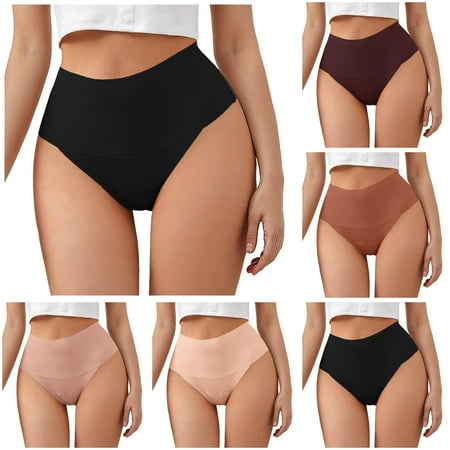 PFWOWB 5Pcs Women Panties Womens High Waisted Thongs Panties Lightweight Soft Stretch High Cut Underwear Purple