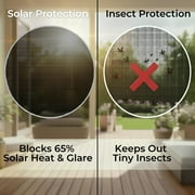 65% Solar Insect Screen Mesh Kit - (60 in x 100 ft) - Solar Screen Roll for Window, Patio, More