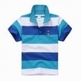 thumbnail image 2 of Kids Boys Summer Clothes Striped Design Polo Shirt Toddler Baby Boy Cute Fashionable Top Age 1 to 15 Y, 2 of 4