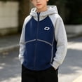 thumbnail image 3 of HAOTAGS Boys Zip Up Hoodie (2-12) Hooded Jacket with Pockets Cotton Sweatshirt Navy Size 3T, 3 of 7