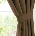 thumbnail image 2 of Blazing Needles Microsuede Chenille Drapery Panel (Set of 2), 84" by 52", Chocolate, 2 of 3