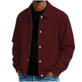 thumbnail image 2 of Mifsaly Mens Corduroy Bomber Jackets Snap Button Collared Jacket Fall Winter Classic Vantage Street Daily Going Out Outfits with Pockets, 2 of 9