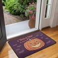 thumbnail image 2 of Halloween Pumpkin Non Slip Washable Door Mat Ghost Boo Spooky Welcome Mat Retro for Entry Floor Mat Set Living Room Bedroom Bathroom Crystal Velvet 30x17 Inches, 2 of 7