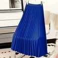 thumbnail image 7 of Women's Basic Simple High-Waisted Pleated Skirt Casual Solid Color Flowy Swing A-Line Skirt, 7 of 7