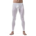 thumbnail image 4 of Zaldita Men's Ice Silk Long Pants Thin Leggings Tights Base Layer Bottom Compression Tights Underwear White M, 4 of 8