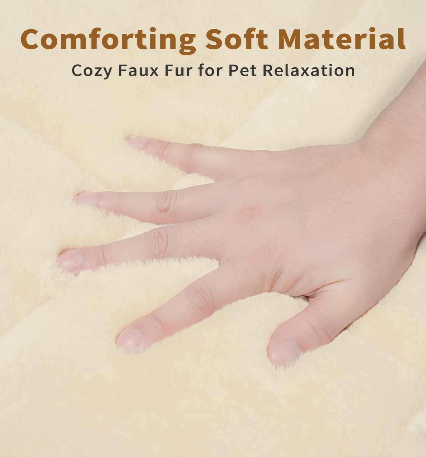 Made4pets Washable Dog Bed for Size Dogs, Reversible Foam Floor Dog Mat, 24*18, Beige