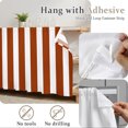 thumbnail image 5 of Burnt Orange Stripe Small Cabinet Curtains 10"W x 11"L, Farmhouse Striped Abstract Art Sink Skirt Dust-Proof Short Curtain for Bathroom Vanity Storage Cubby Desk, Self Adhesive Privacy Drapes, 5 of 9
