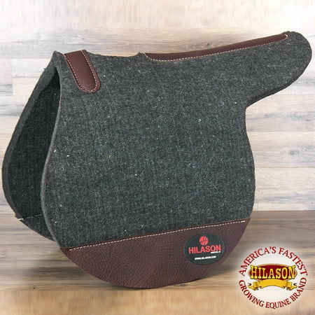 - MADE IN USA HIGH QUALITY 100% WOOL FELT HILASON ENGLISH CHARCOAL GRAY SADDLE PAD