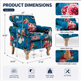 thumbnail image 5 of Ktaxon Floral Print Velvet Accent Chair with Lumbar Pillow, Upholstered Club Chair with Rubber Wood Legs, Living Room Armchair for Bedroom Reading Corner Dark Blue, 5 of 10