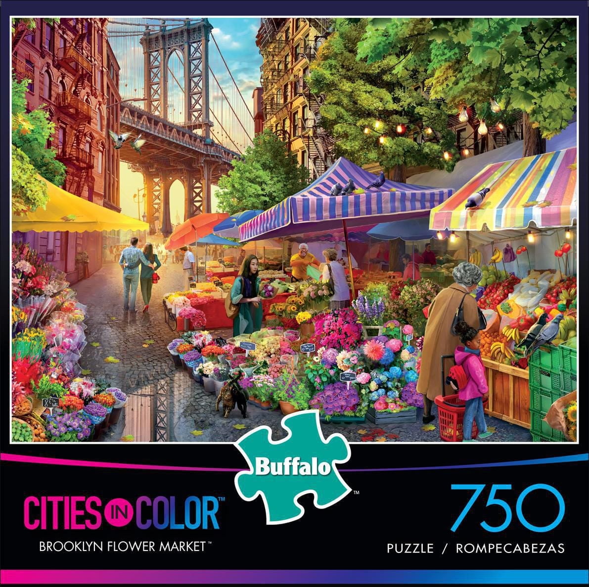 Buffalo Games - Cities in Color - Brooklyn Flower Market - 750 Piece Jigsaw Puzzle