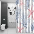thumbnail image 4 of Pink Starfish Blue Coral Bathroom Shower Curtain, Ocean Coastal Summer Nautical Waterproof Washable Soft Bath Curtain for Bathtub Decor with 12 Hooks&Grommet, 66x72 Inch, 4 of 9