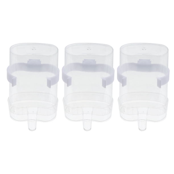 3 piezas de bebederos para mascotas, vasos de agua, accesorios para jaulas de pájaros, comedero, bebedero para colibríes, plástico blanco