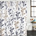 thumbnail image 3 of Shower Curtain Bathroom Set Spring Farmhouse Khaki Navy Blue Leaves Waterproof Fabric Shower Curtains with Grommets&Hooks, Country Plants Privacy Bath Curtain for Bathtub 48x72in, 3 of 9