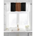 thumbnail image 2 of Faux Linen Valances for Windows Boho Black Brown and White Striped Tribal Farmhouse Style Curtains Valance Light Filtering Rod Pocket Small Window Treatment for Kitchen Living Room Bedroom 60x18In, 2 of 6