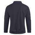 thumbnail image 5 of WREESH Men's Long Sleeve Henley Sweatshirt Casual Outdoor Button Pullover Solid Color Workout Tops with Pockets Dark Gray, 5 of 7