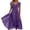 Dark Purple, variant on Elegant Lace Mother of the Bride Dresses for Wedding V-Neck Short Sleeves Tea Length Chiffon Formal Evening Dress for Women Irregular Hem Flowy Midi Dresses Dark Purple L