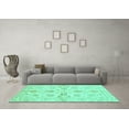 thumbnail image 3 of Ahgly Company Machine Washable Indoor Rectangle Oriental Turquoise Blue Traditional Area Rugs, 2' x 3', 3 of 4