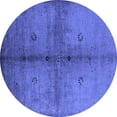 thumbnail image 1 of Ahgly Company Machine Washable Indoor Round Oriental Blue Industrial Area Rugs, 7' Round, 1 of 4