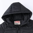 thumbnail image 4 of Otqutp Kids Boys Girls Long Sleeve Hooded with Pockets Solid Color Short Cotton Jacket Full Zip Outwear for Children 1-10 Years(Black,7-8 Years), 4 of 8