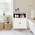 thumbnail image 6 of HomeStock Handmade Home White Wood 2-Door Bathroom Storage Cabinet, 6 of 8
