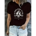 thumbnail image 1 of [Minimalist] Women's Elder Emo Club Graphic T-Shirt - Black, Skull & Flame Design with Bold Text, Polyester Spandex Blend, Crew Neck, Short Sleeve, Casual Alternative Style, Medium Stretch Knit Fabri, 1 of 7